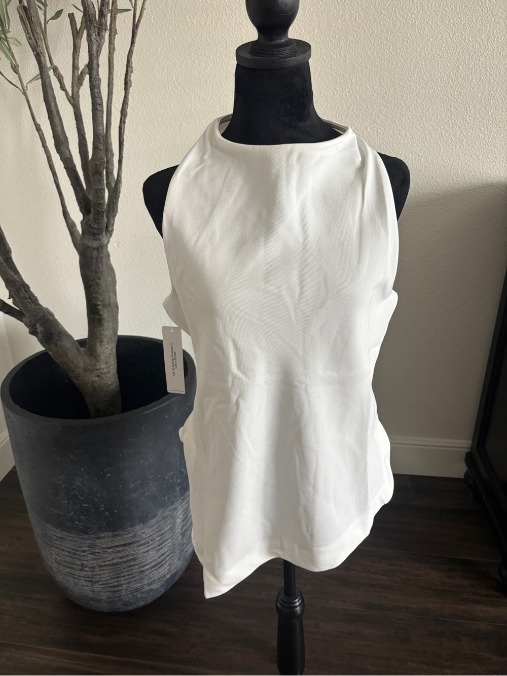 Princess Polly White High Neck Sleeveless Blouse